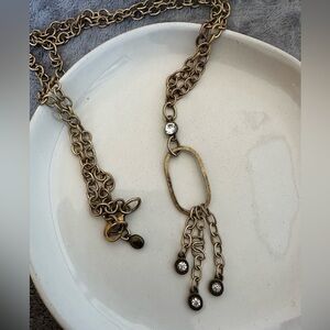 Long vintage gold necklace